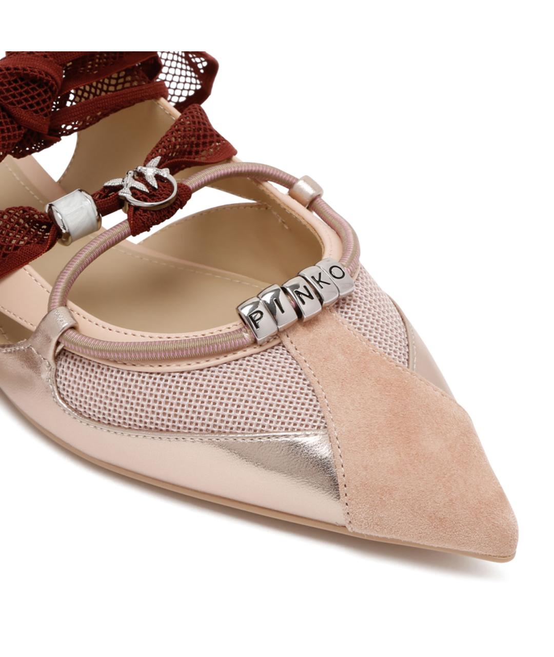 PINKO Бежевые кожаные балетки, фото 4