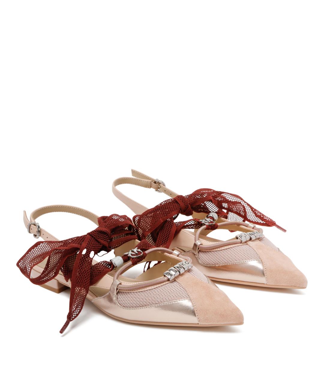 PINKO Бежевые кожаные балетки, фото 2