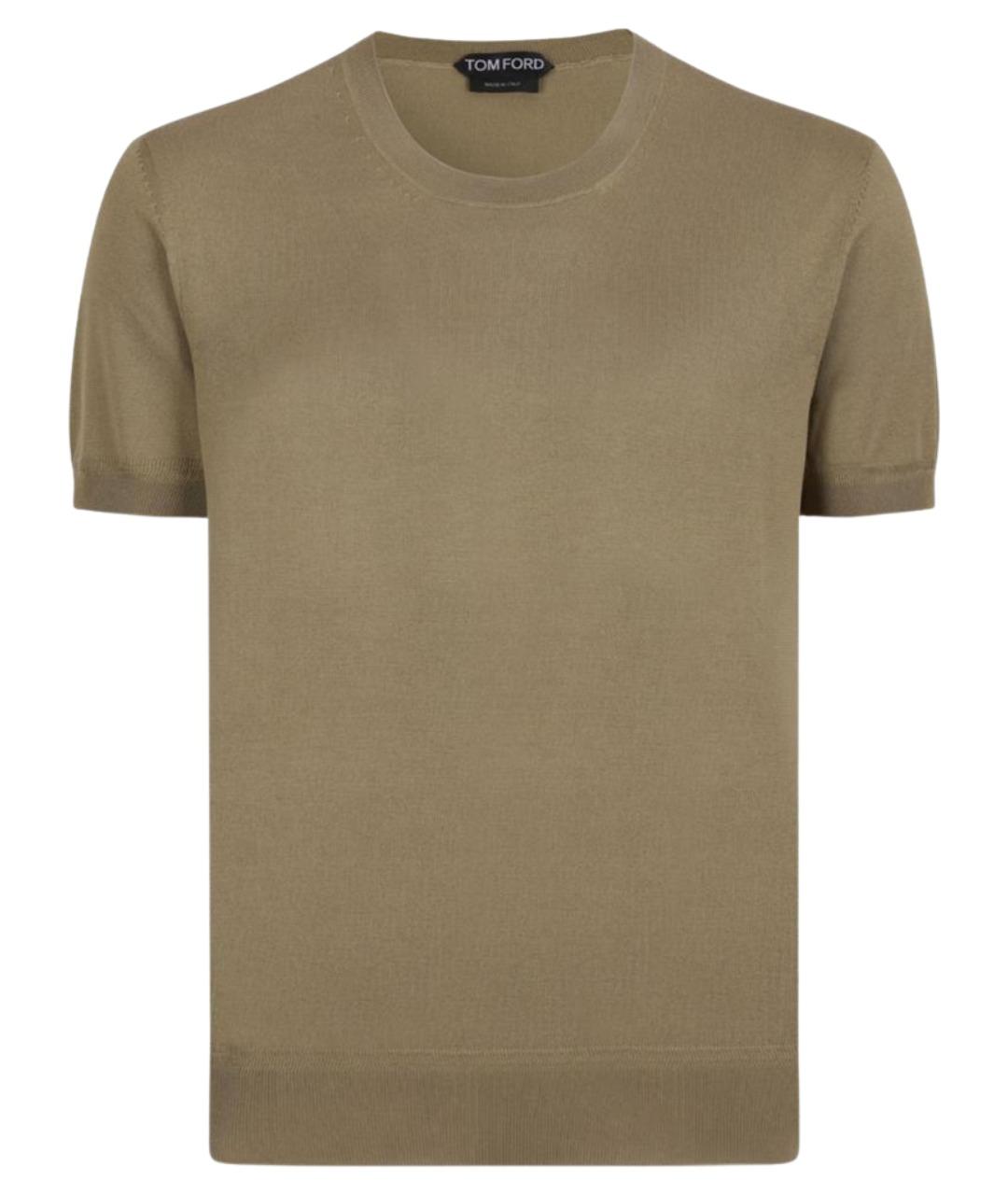 TOM FORD Хаки хлопковая футболка, фото 1