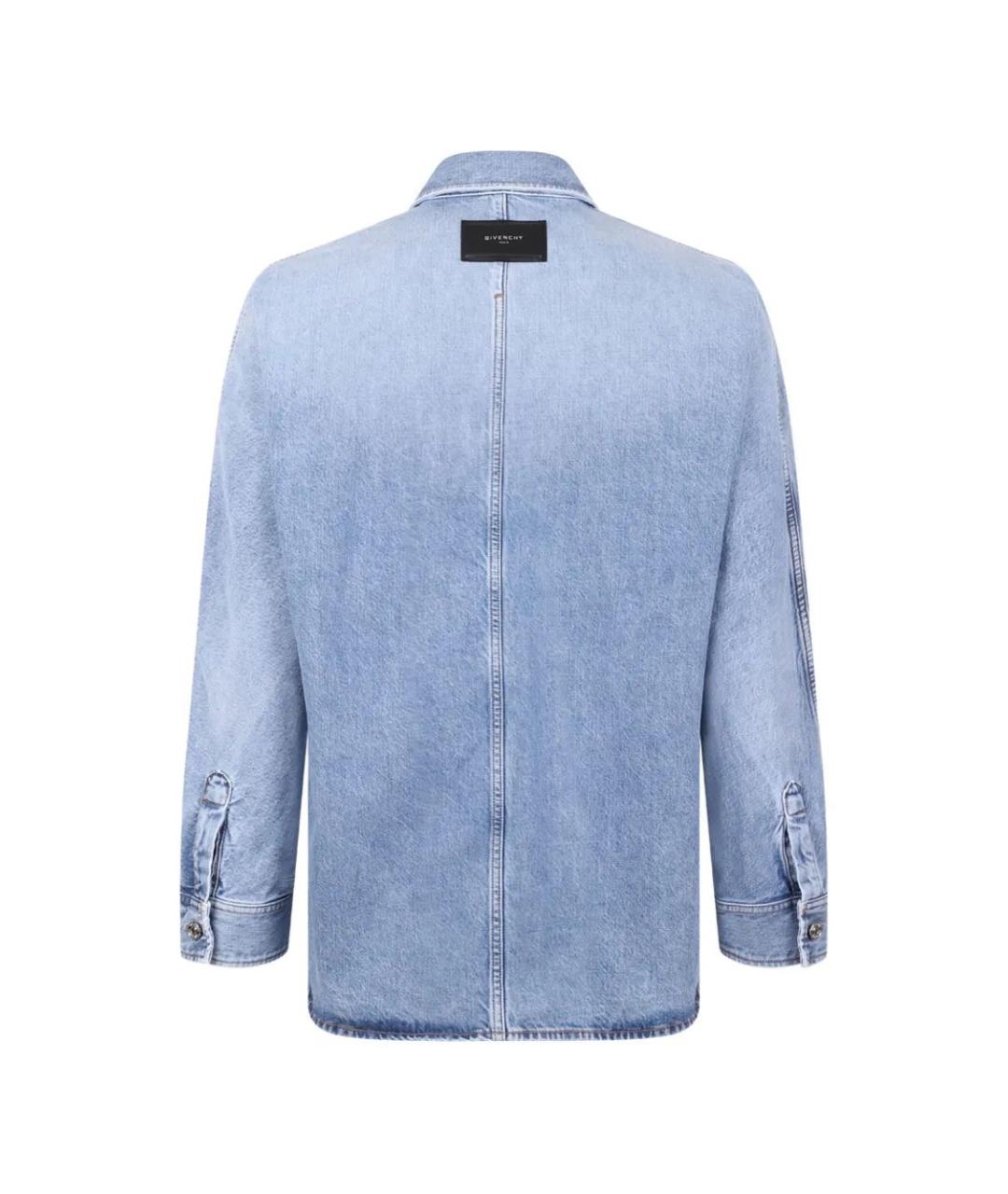 GIVENCHY Голубая хлопковая кэжуал рубашка, фото 2