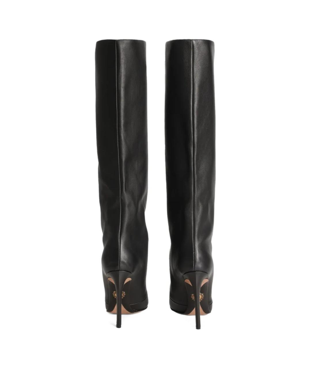 DOLCE&GABBANA Черные кожаные сапоги, фото 3