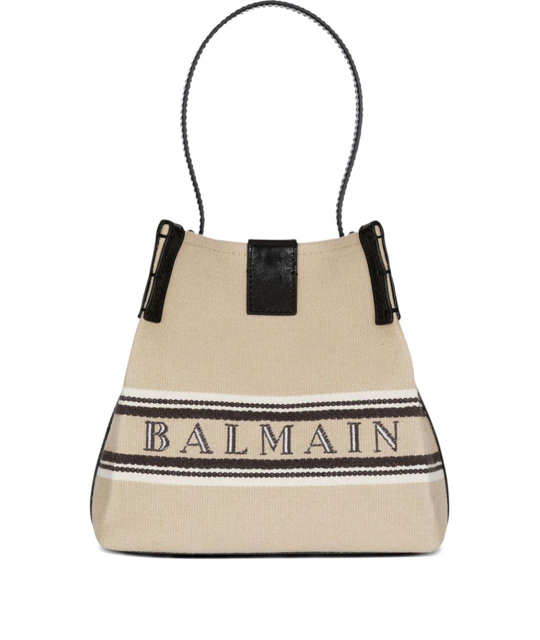 BALMAIN Бежевая жаккардовая сумка тоут, фото 1