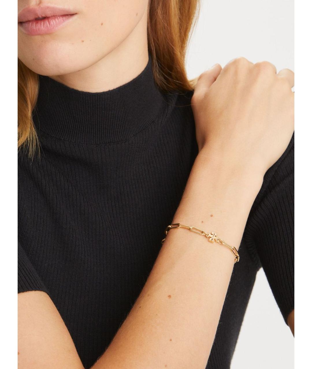 TORY BURCH Золотой металлический браслет, фото 3