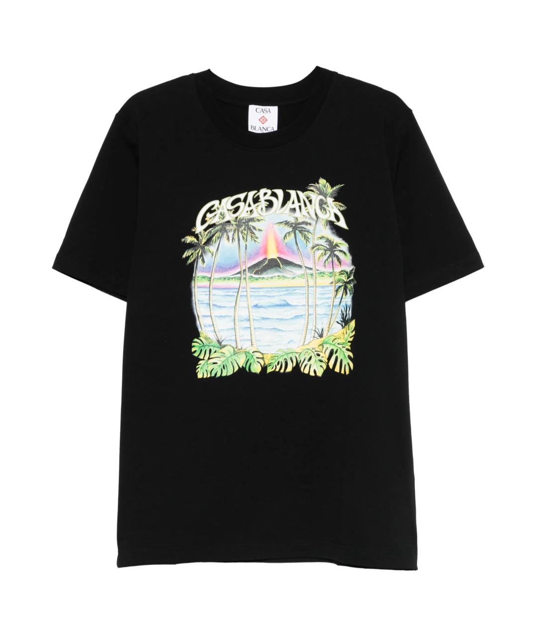 CASABLANCA Черная хлопковая футболка, фото 1