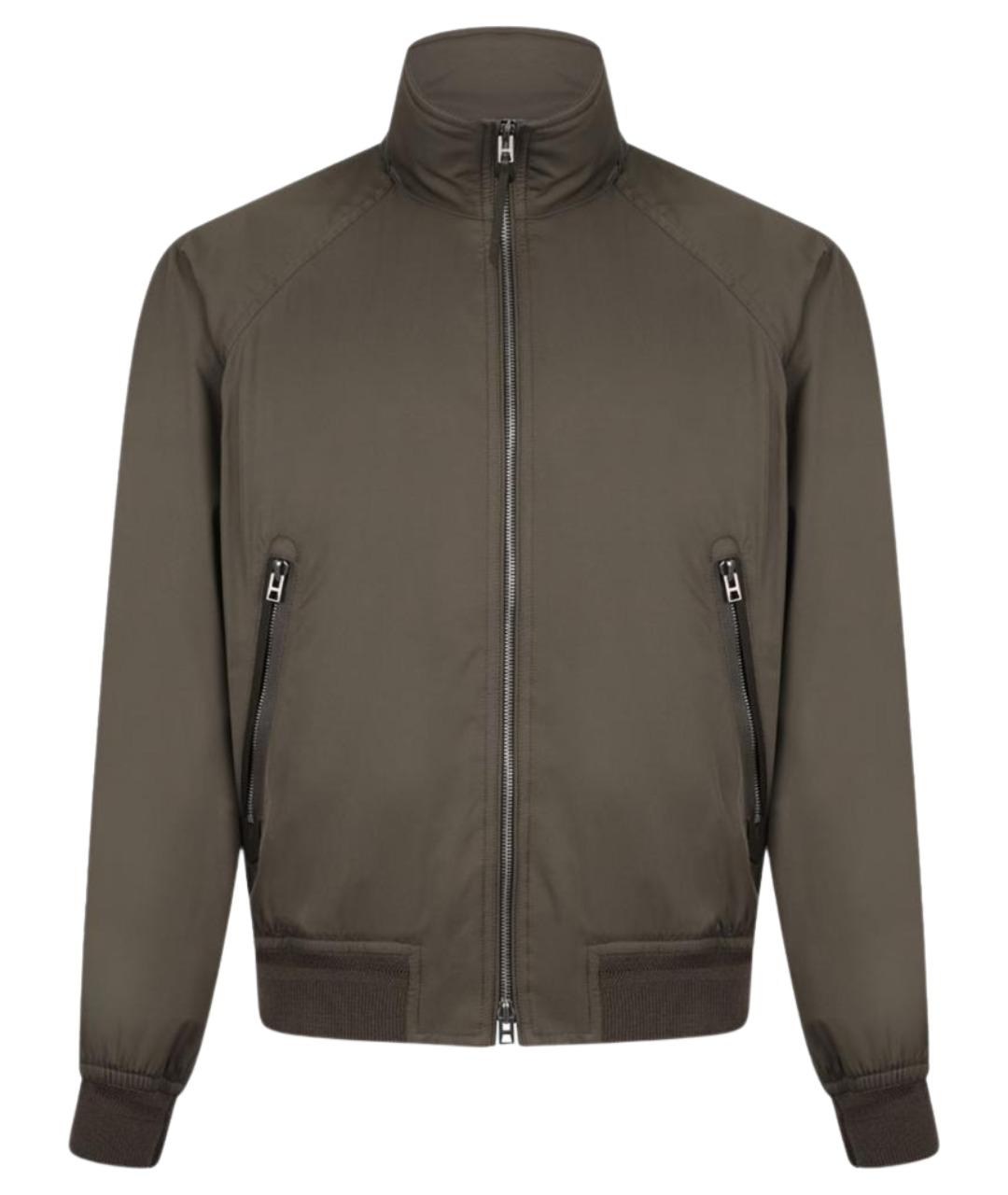 TOM FORD Хаки полиэстеровая куртка, фото 1