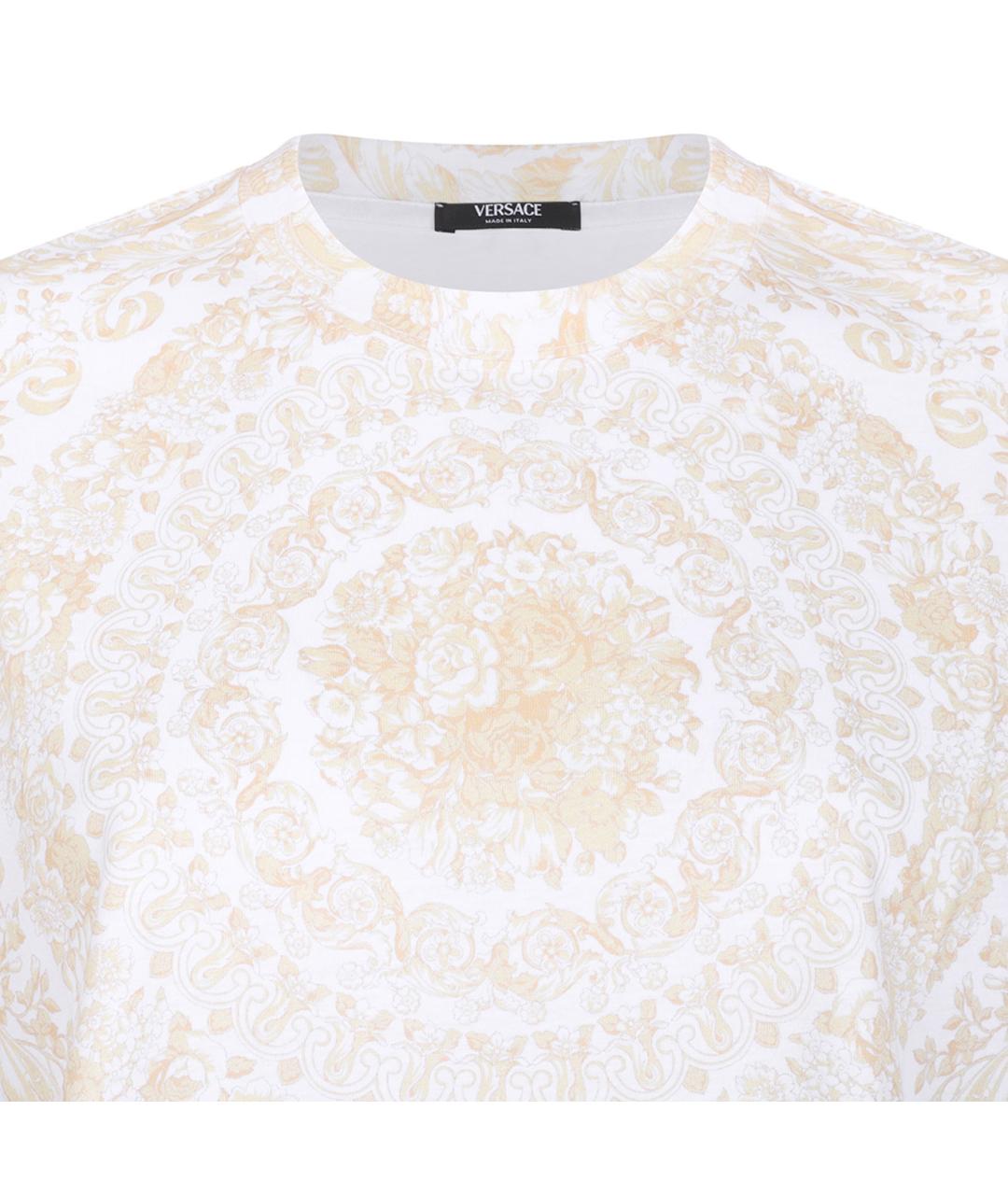 VERSACE Белая хлопковая футболка, фото 3