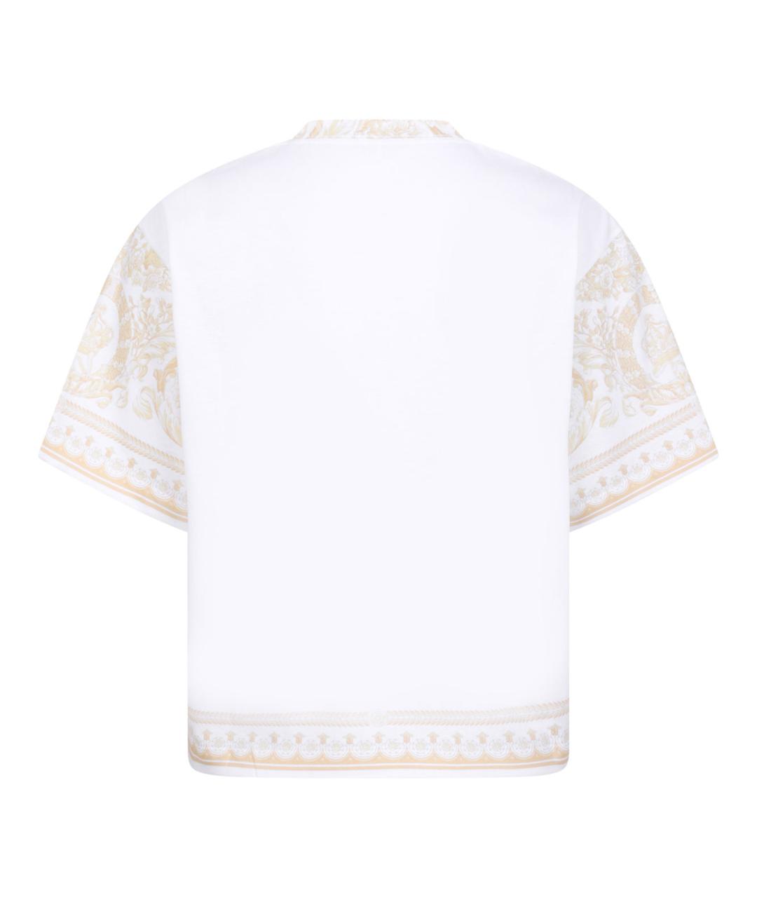 VERSACE Белая хлопковая футболка, фото 2