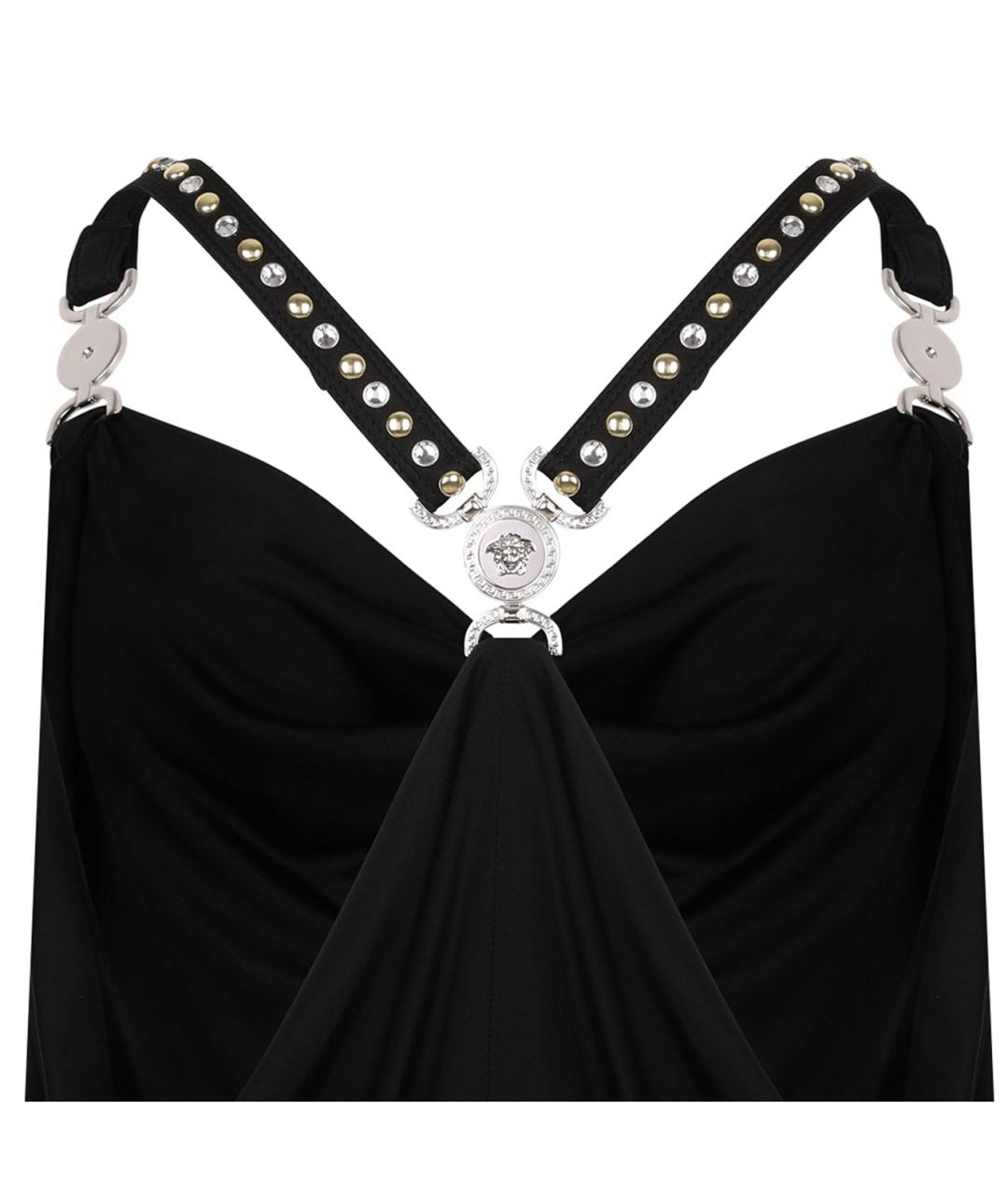 VERSACE Черное вискозное платье, фото 4