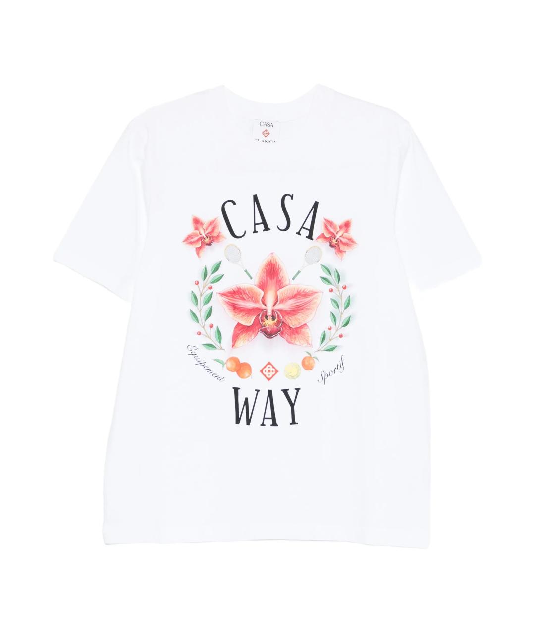 CASABLANCA Белая хлопковая футболка, фото 1