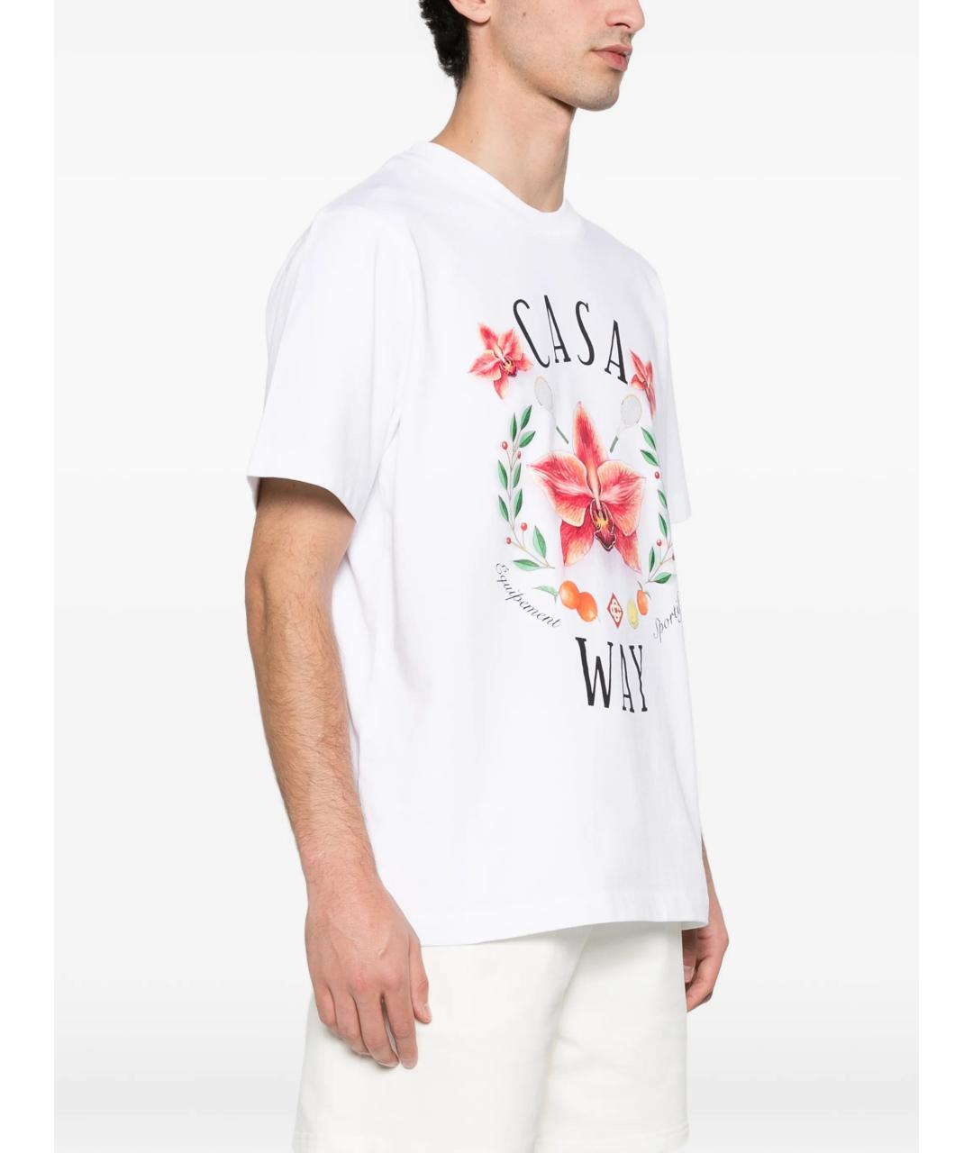 CASABLANCA Белая хлопковая футболка, фото 3