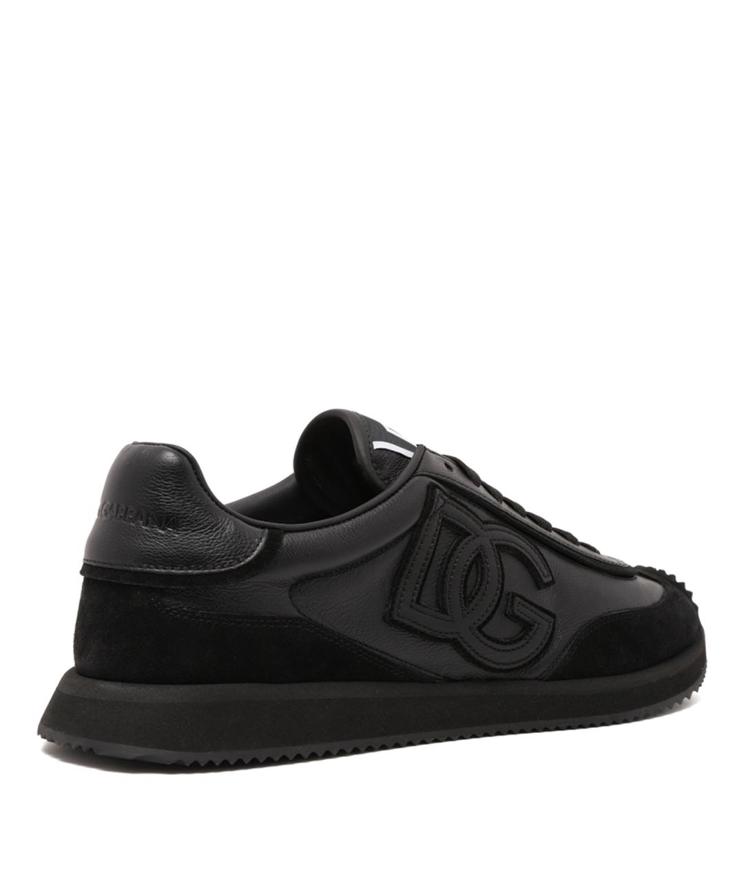 DOLCE&GABBANA Черные кожаные низкие кроссовки / кеды, фото 3