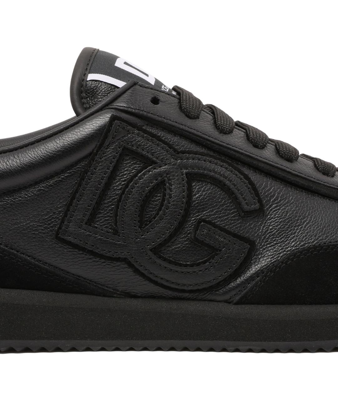 DOLCE&GABBANA Черные кожаные низкие кроссовки / кеды, фото 4