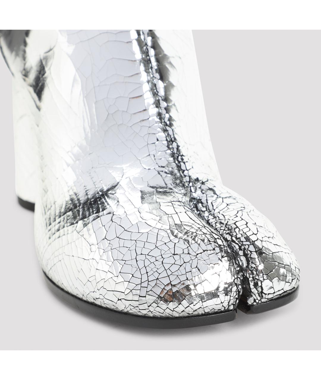 MAISON MARGIELA Серебряные кожаные ботильоны, фото 5