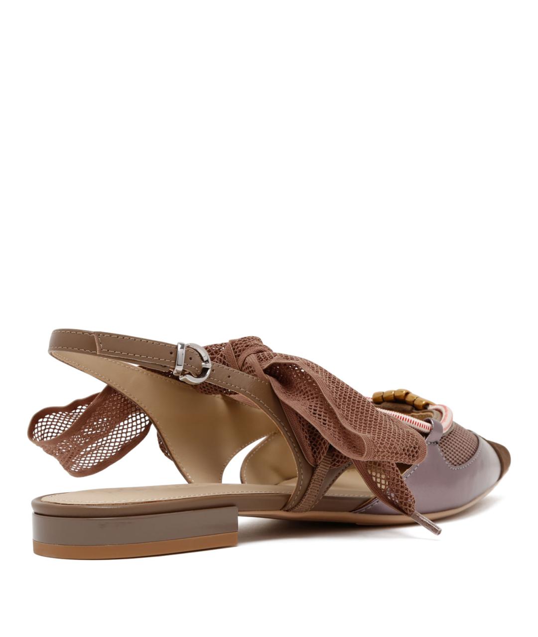 PINKO Коричневые кожаные балетки, фото 3