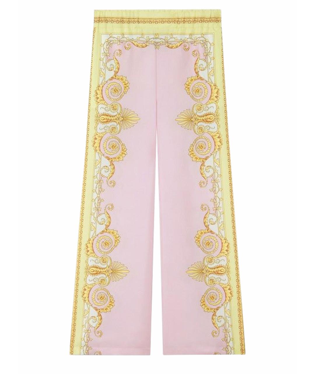 VERSACE Мульти шелковые прямые брюки, фото 1