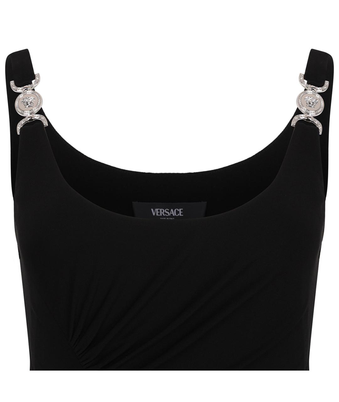 VERSACE Черное вискозное повседневное платье, фото 3