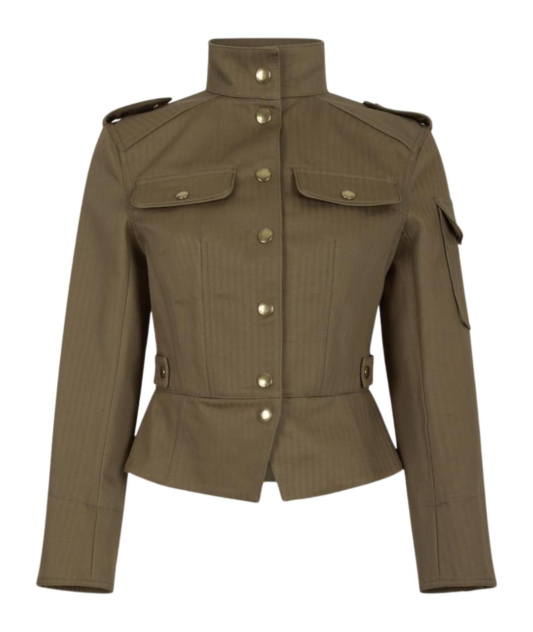 ALEXANDER MCQUEEN Хаки хлопковая куртка, фото 1