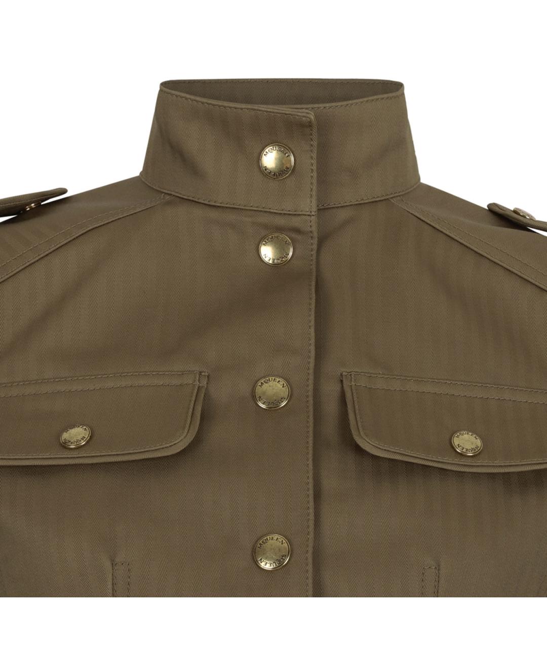 ALEXANDER MCQUEEN Хаки хлопковая куртка, фото 3