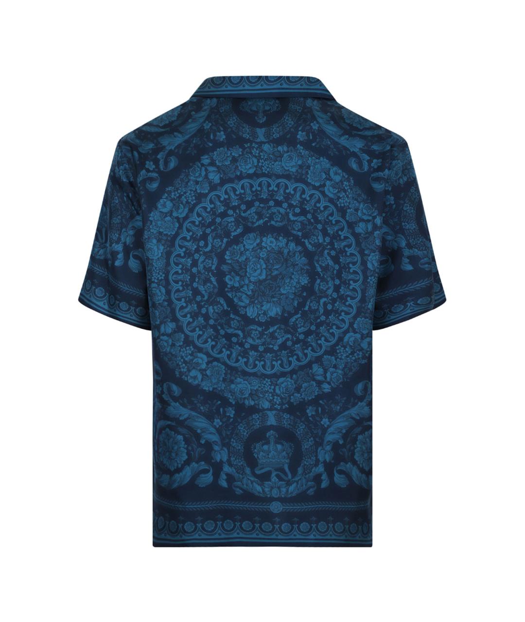 VERSACE Синяя шелковая кэжуал рубашка, фото 2