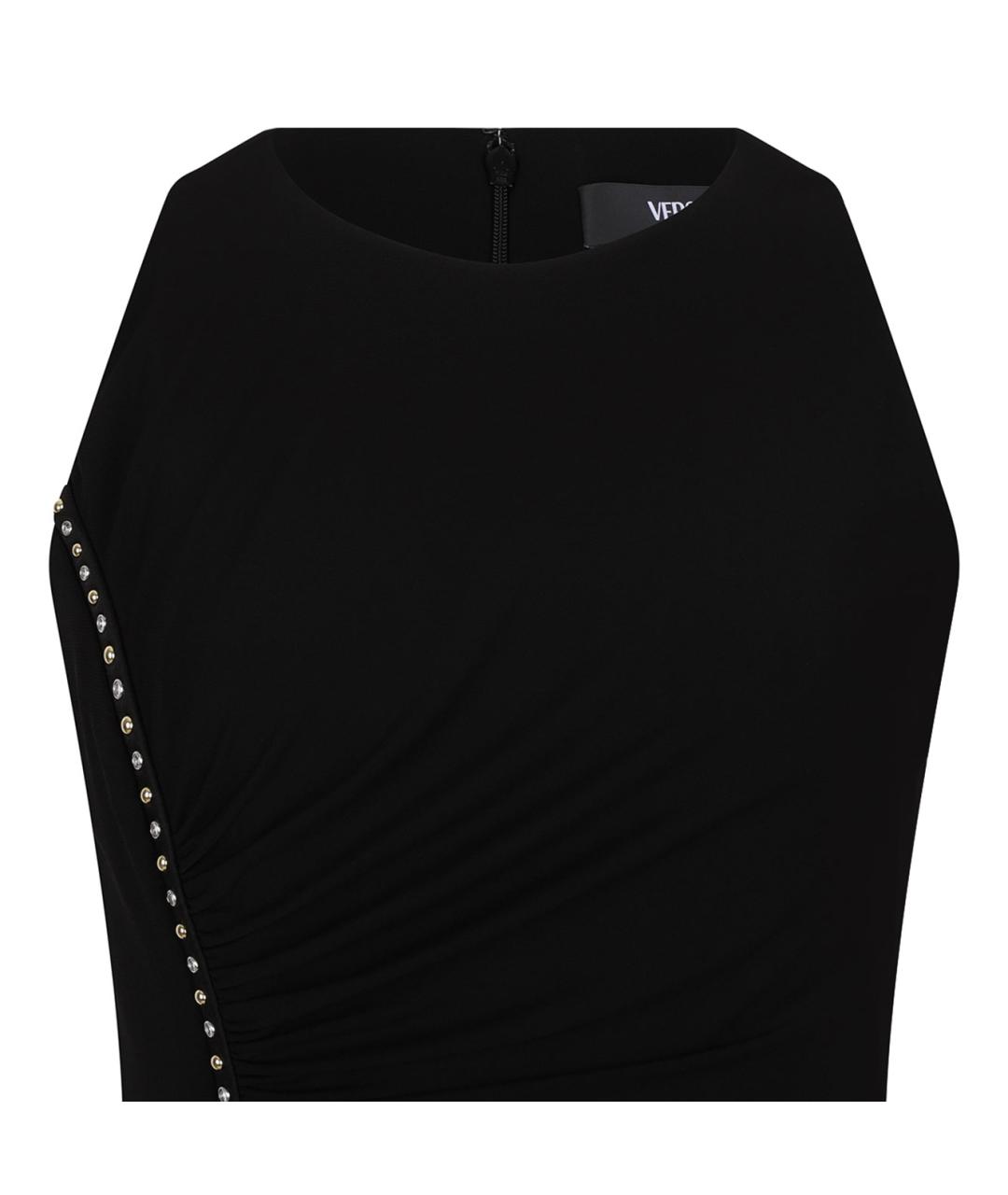 VERSACE Черное вискозное повседневное платье, фото 3