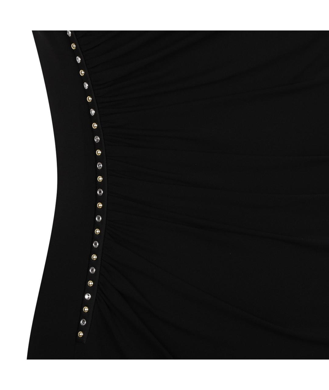 VERSACE Черное вискозное повседневное платье, фото 4