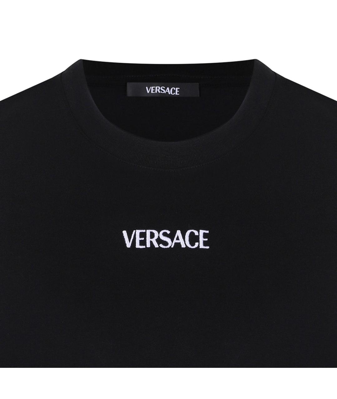 VERSACE Черная хлопковая футболка, фото 3