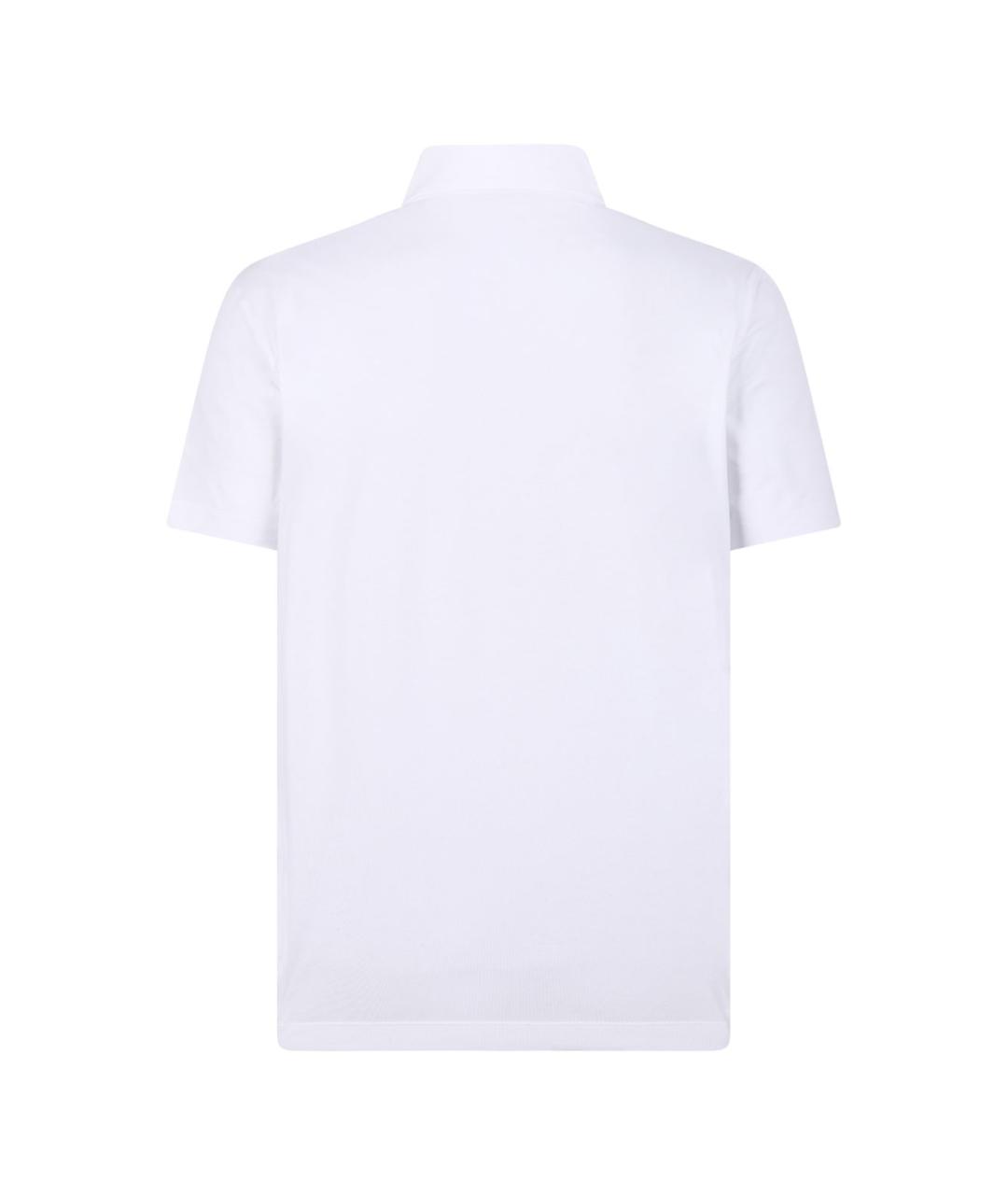 MALO Белое хлопковое поло с коротким рукавом, фото 2