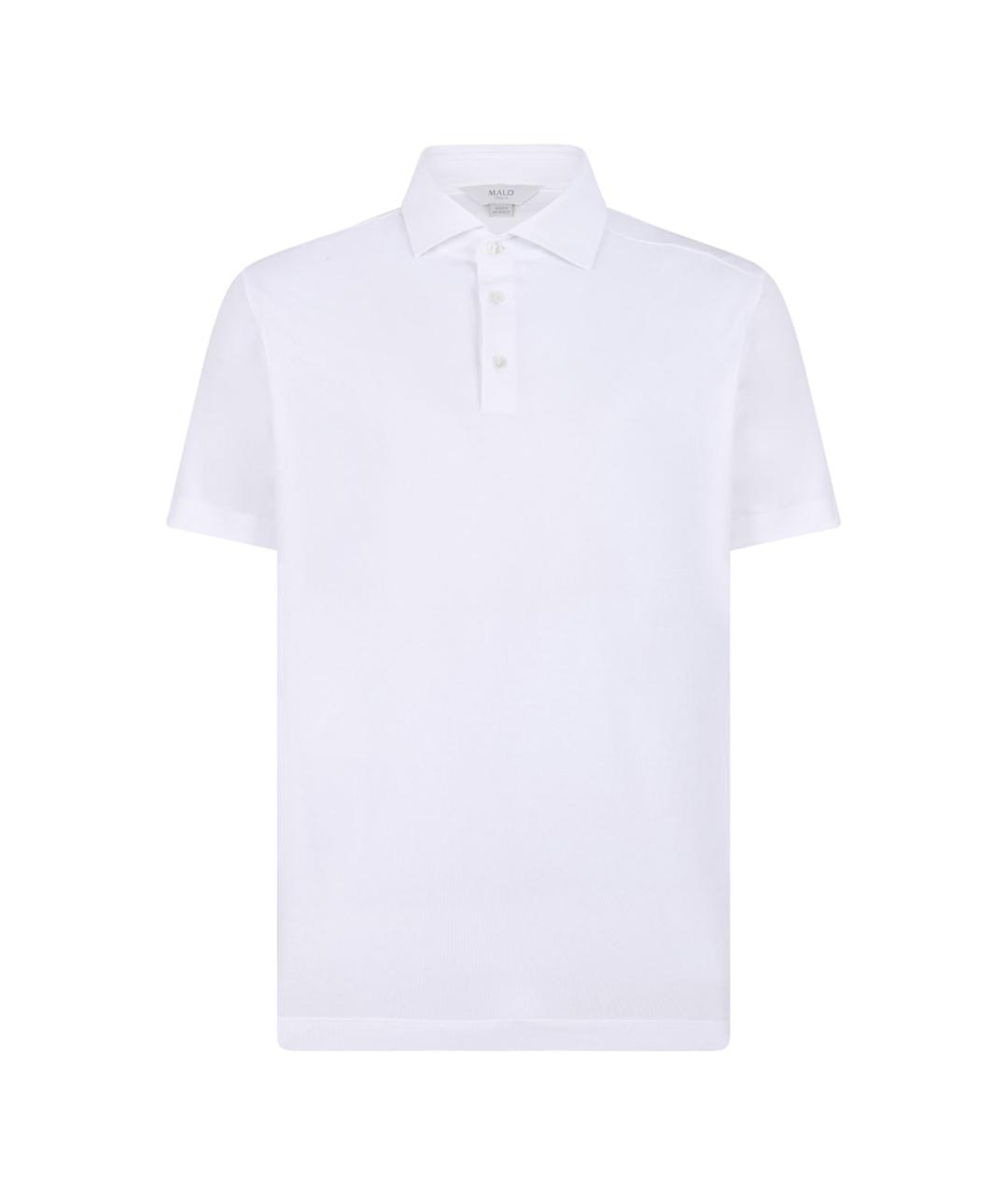 MALO Белое хлопковое поло с коротким рукавом, фото 1