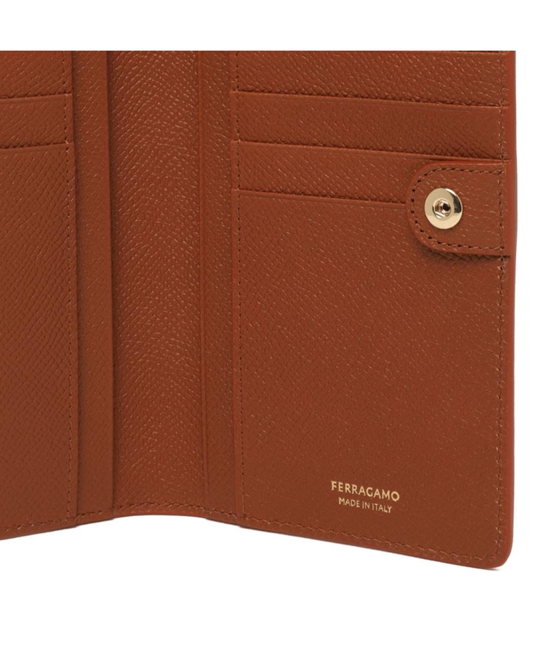 FERRAGAMO Коричневый кожаный кошелек, фото 4