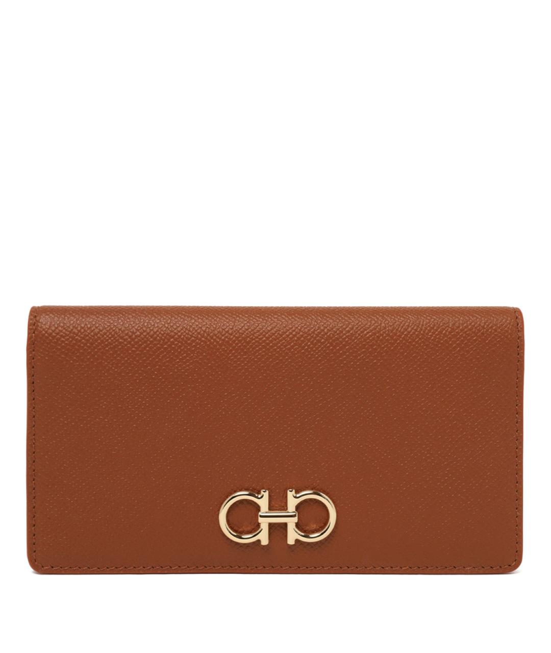 FERRAGAMO Коричневый кожаный кошелек, фото 1