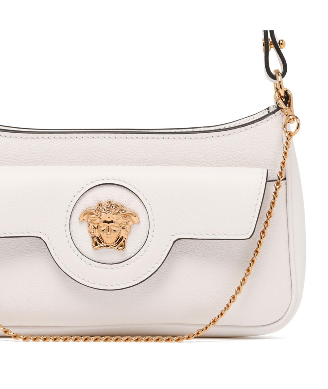VERSACE Белая кожаная сумка через плечо, фото 4