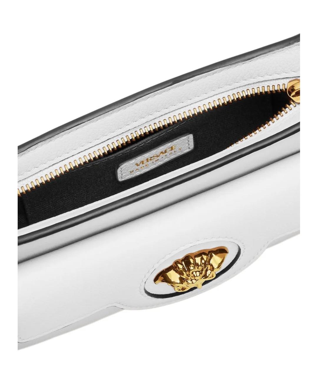 VERSACE Белая кожаная сумка через плечо, фото 5