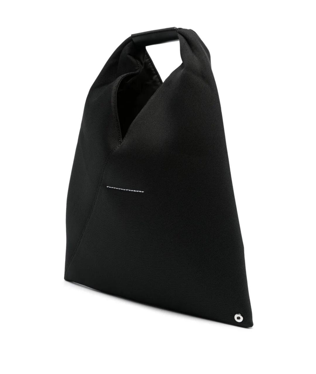 MM6 MAISON MARGIELA Черная тканевая сумка с короткими ручками, фото 2