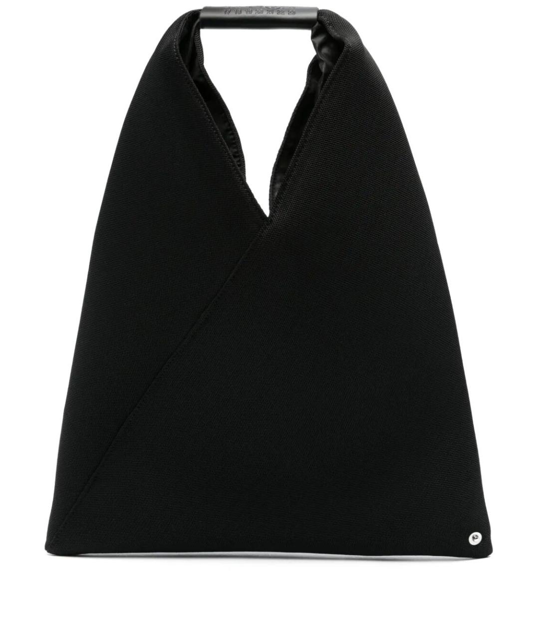 MM6 MAISON MARGIELA Черная тканевая сумка с короткими ручками, фото 1