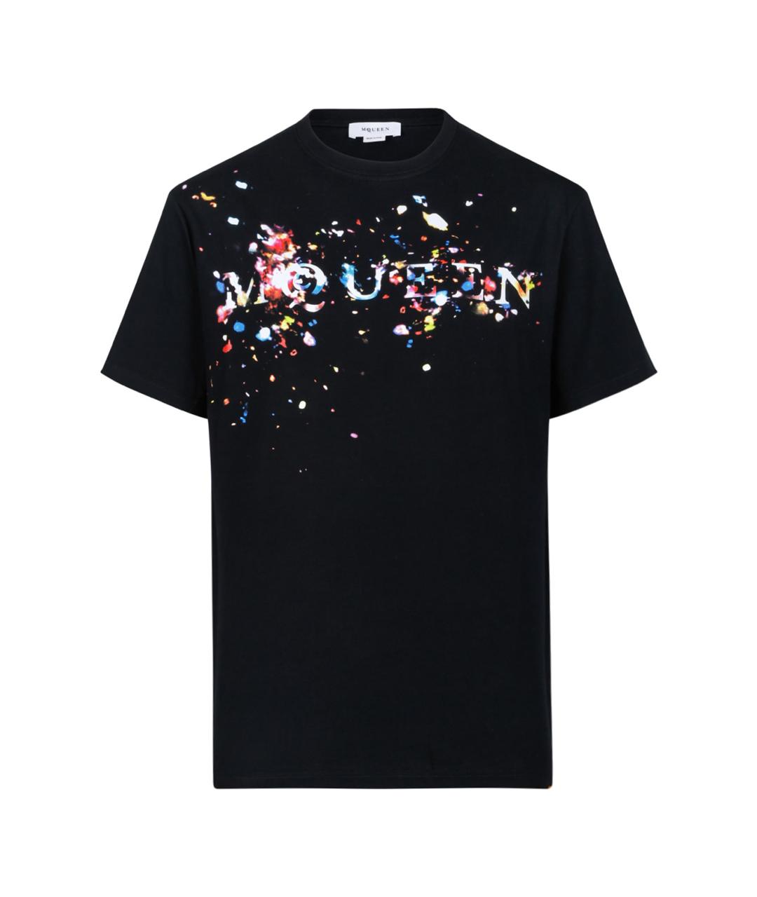 ALEXANDER MCQUEEN Черная хлопковая футболка, фото 1