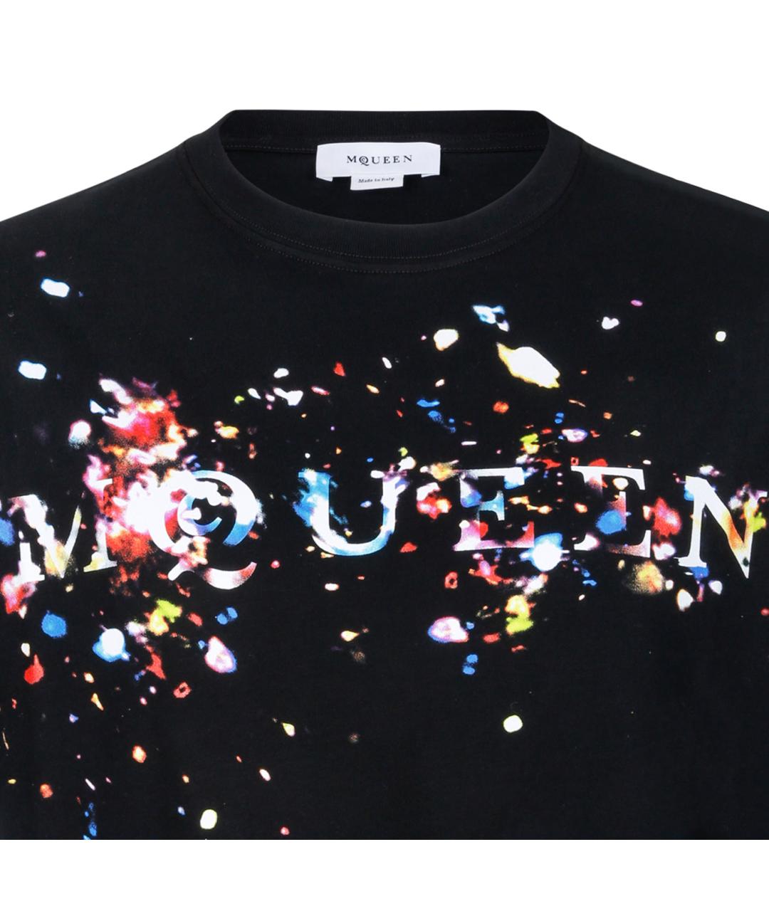 ALEXANDER MCQUEEN Черная хлопковая футболка, фото 3