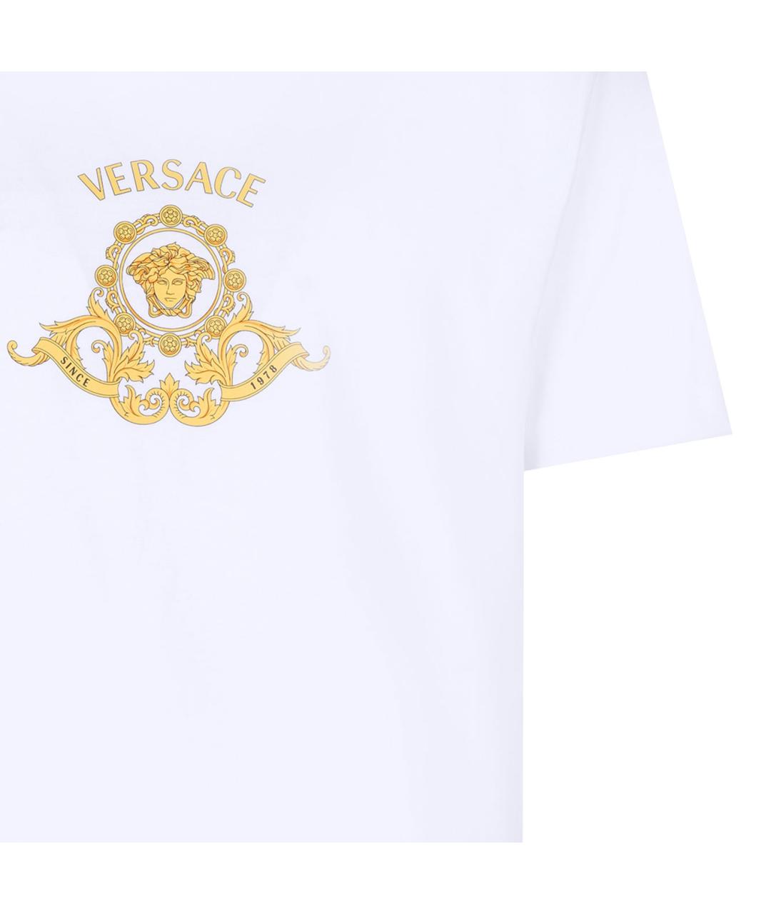 VERSACE Белая хлопковая футболка, фото 4