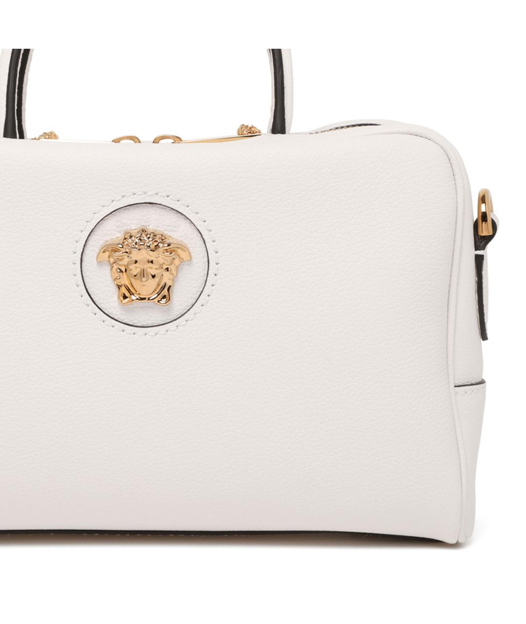 VERSACE Белая кожаная сумка тоут, фото 4