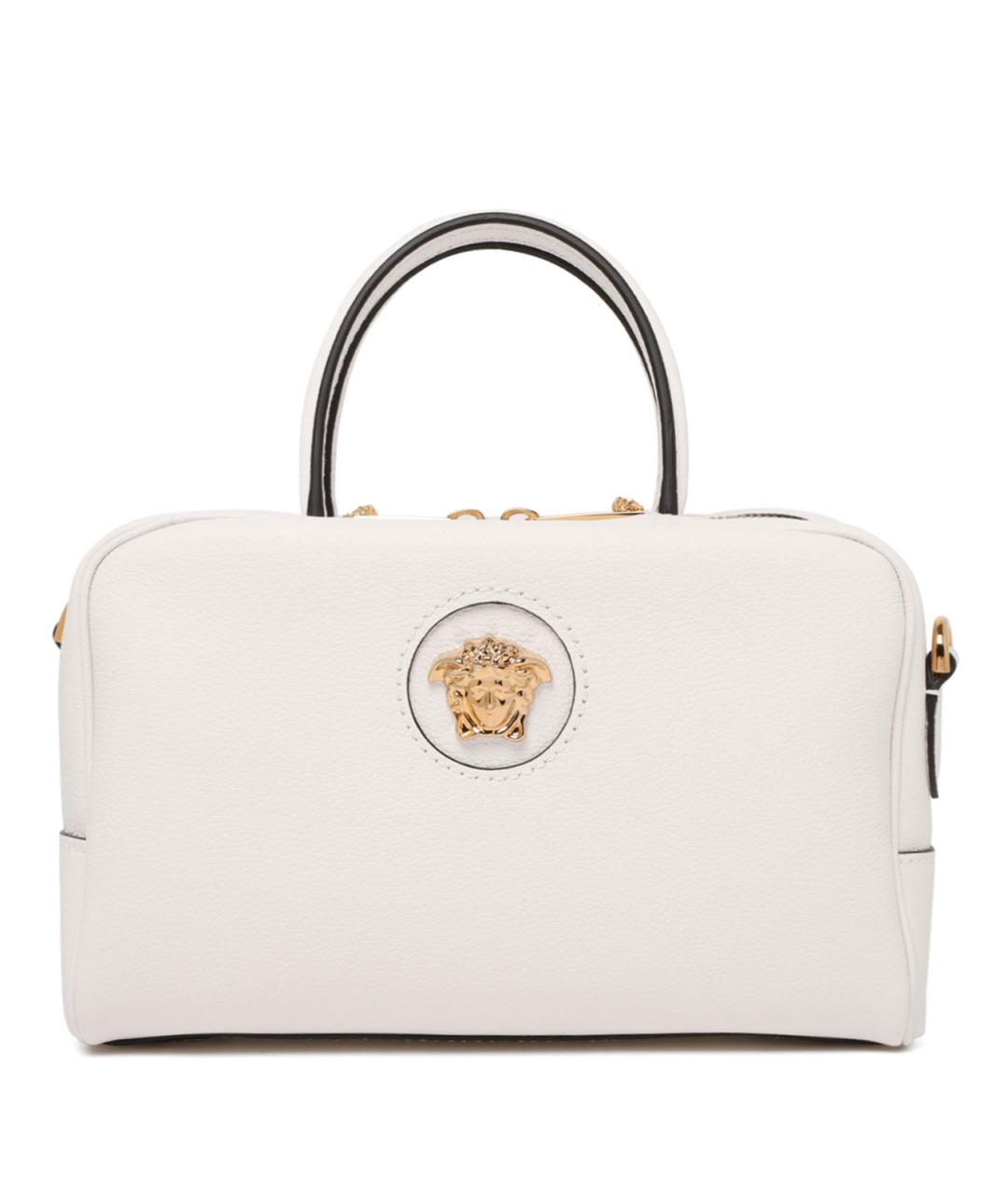 VERSACE Белая кожаная сумка тоут, фото 1