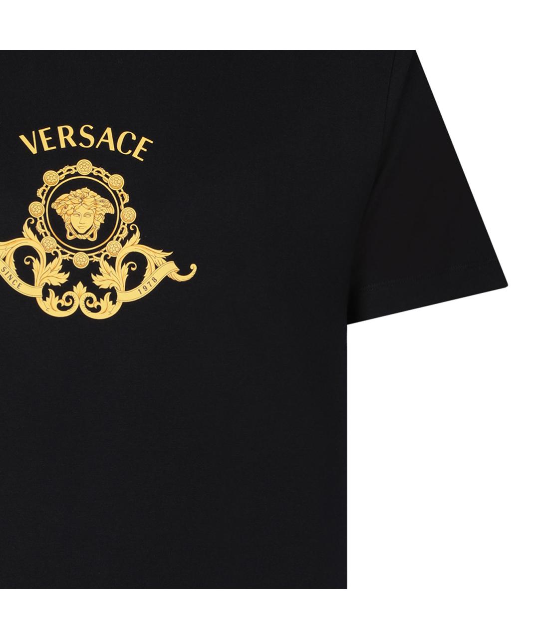 VERSACE Черная хлопковая футболка, фото 4