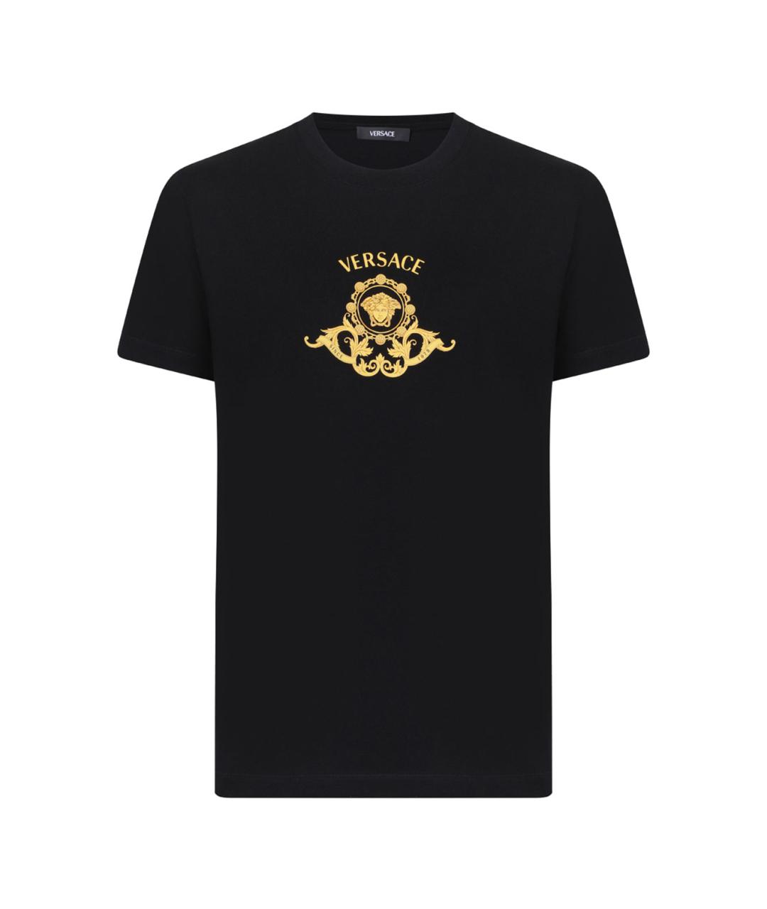 VERSACE Черная хлопковая футболка, фото 1