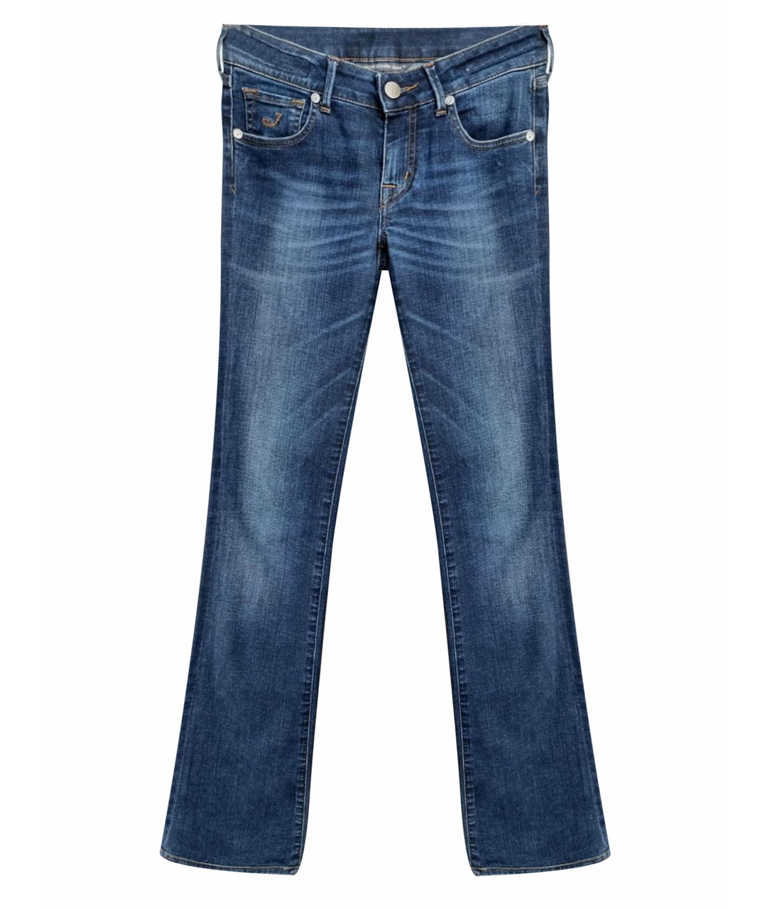 JACOB COHEN Темно-синие хлопко-полиэстеровые джинсы клеш, фото 1