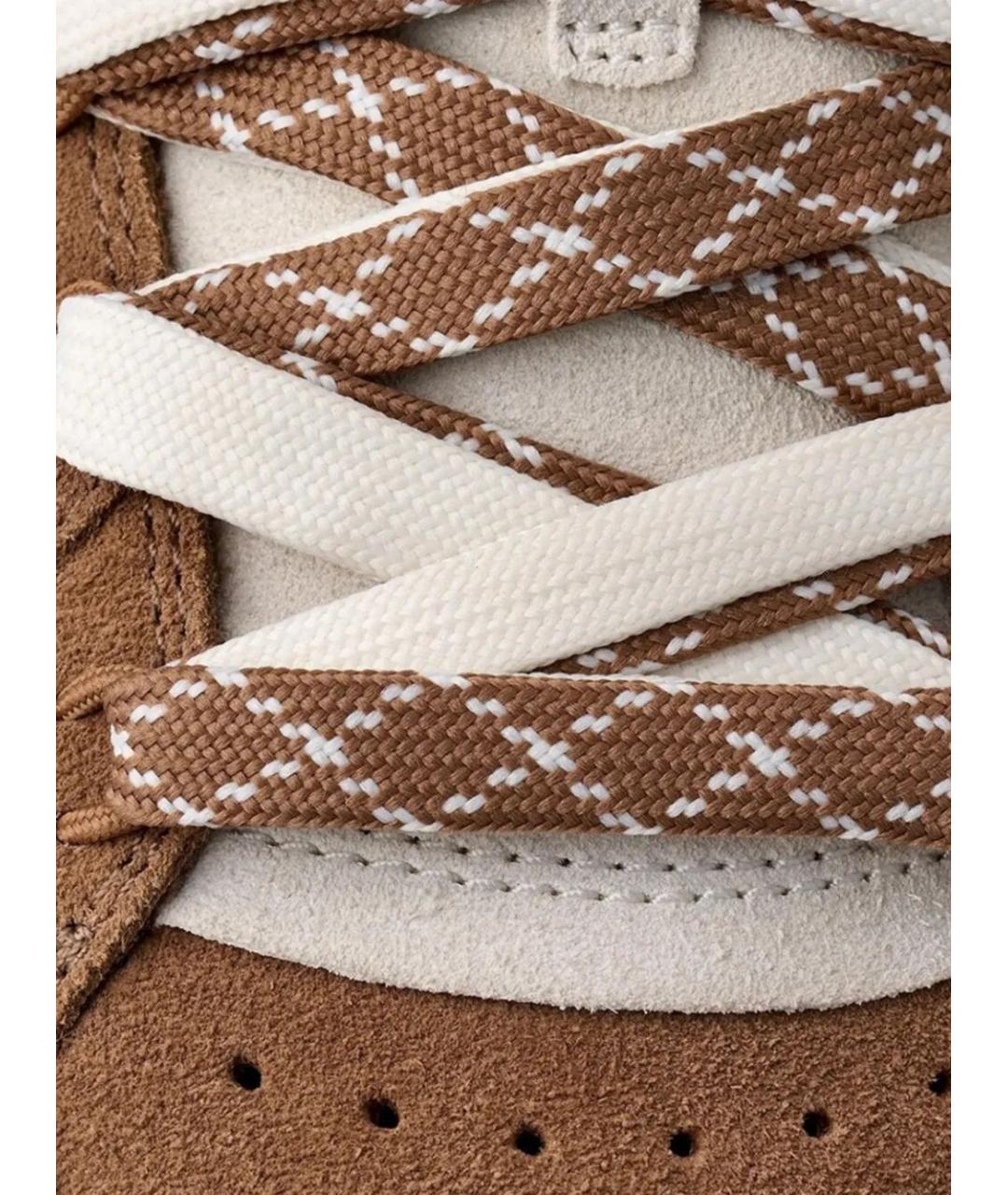 UGG AUSTRALIA Коричневые кожаные низкие кроссовки / кеды, фото 2