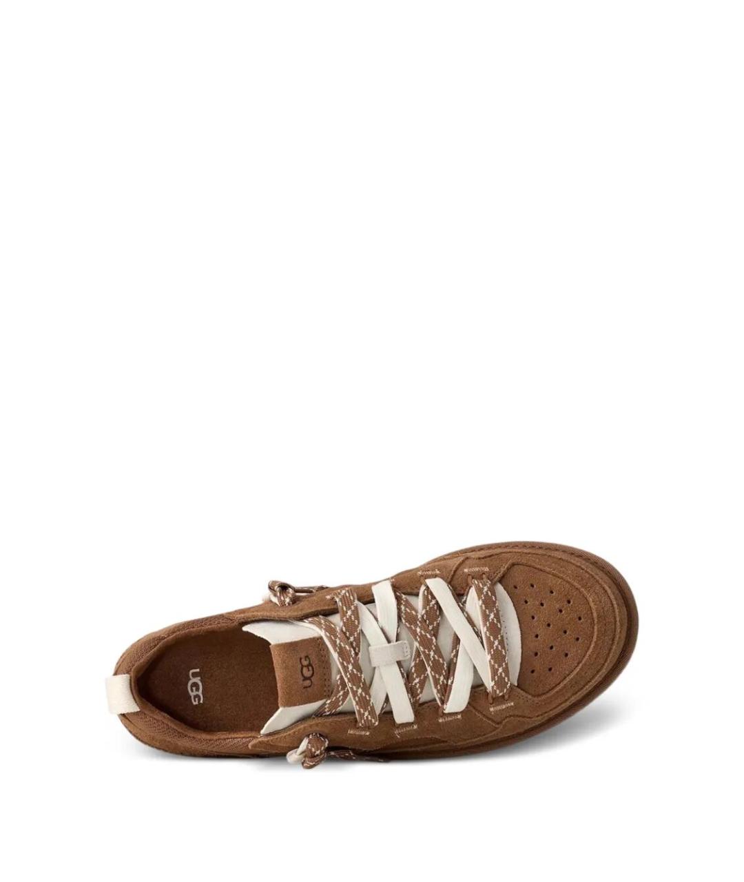 UGG AUSTRALIA Коричневые кожаные низкие кроссовки / кеды, фото 4