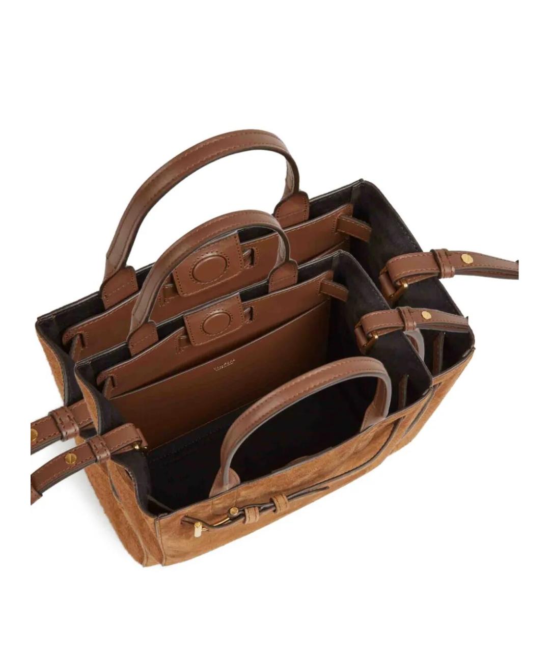 TOM FORD Коричневая замшевая сумка тоут, фото 3