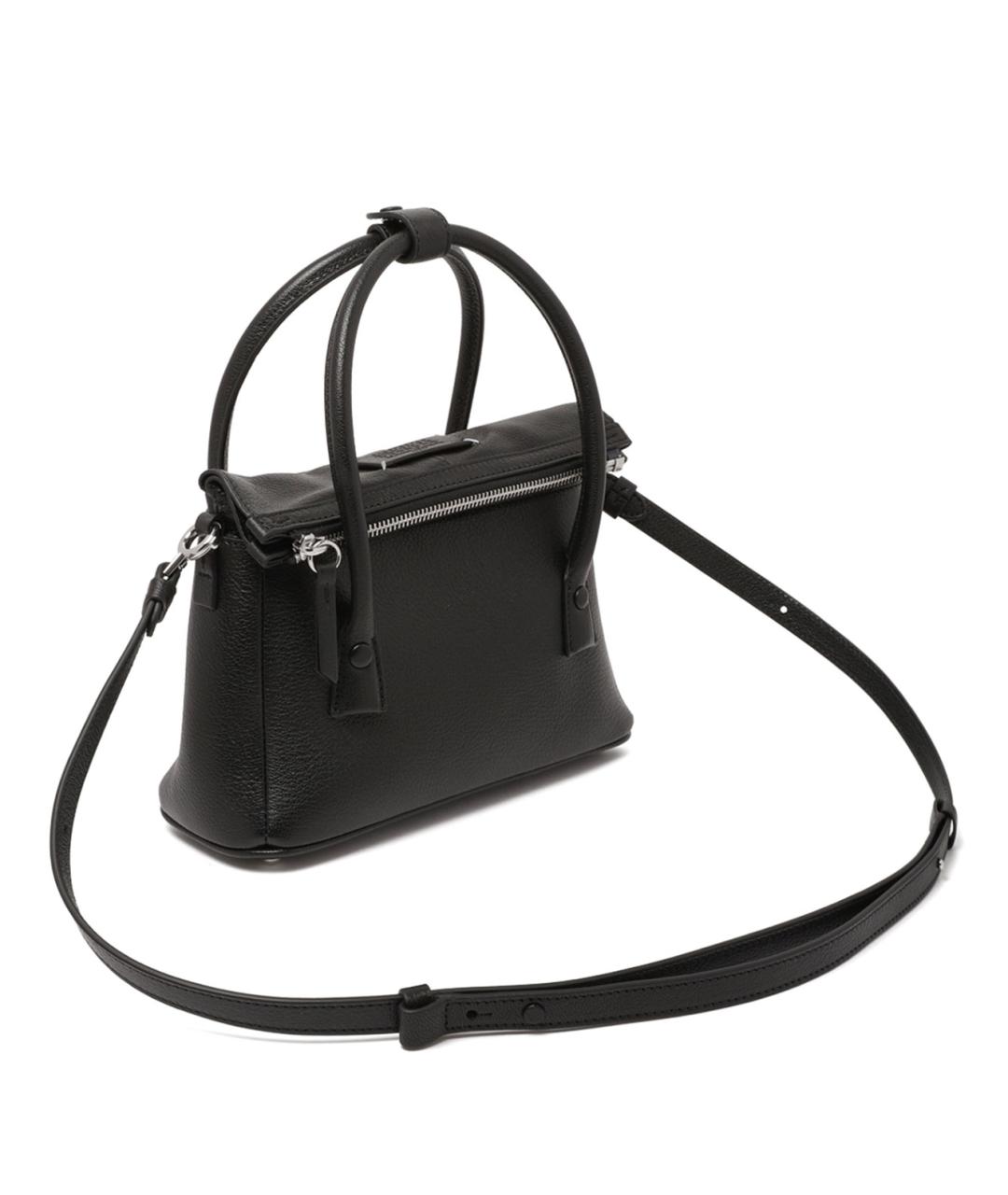 MAISON MARGIELA Черная кожаная сумка тоут, фото 3