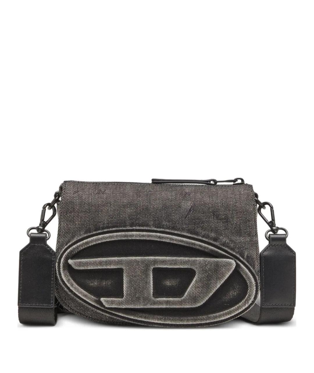 DIESEL Черная хлопковая сумка на плечо, фото 1