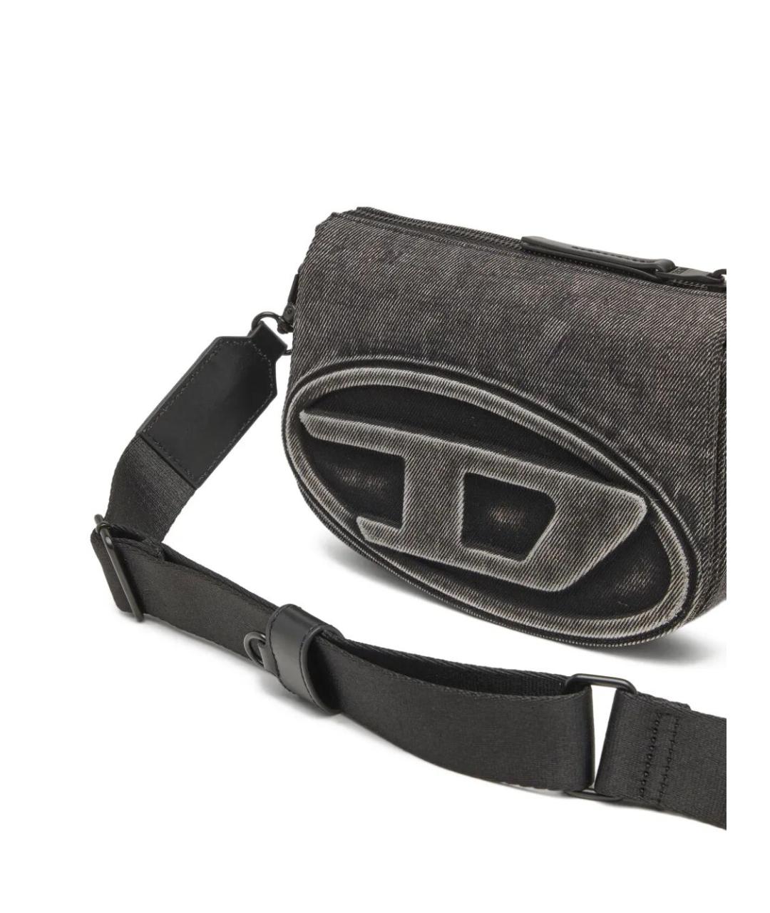 DIESEL Черная хлопковая сумка на плечо, фото 4