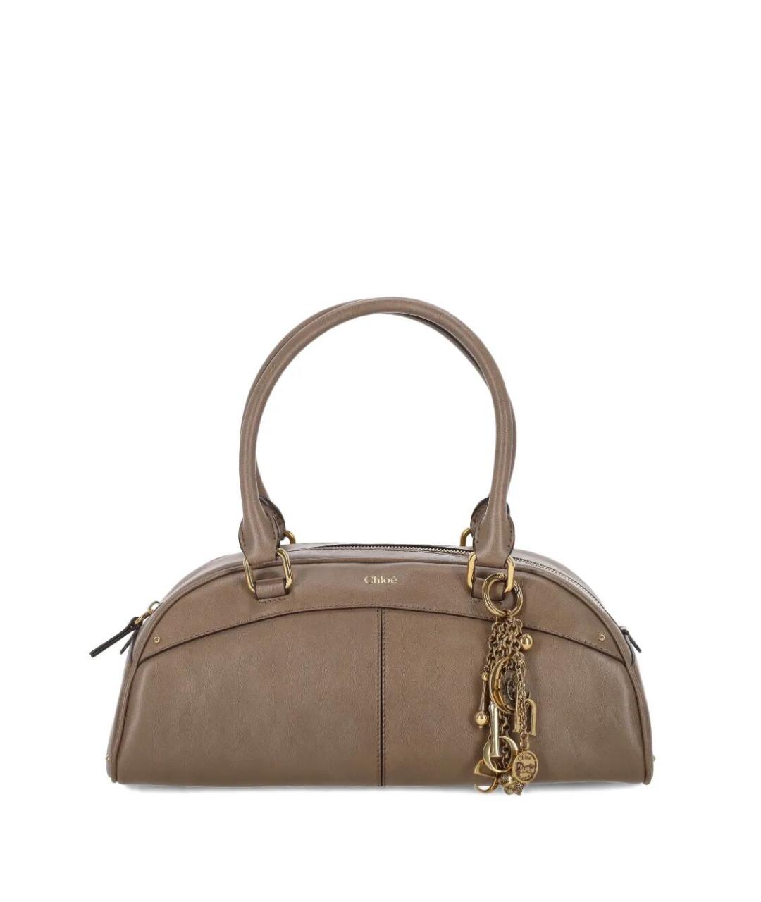 CHLOE Бежевая кожаная сумка с короткими ручками, фото 1
