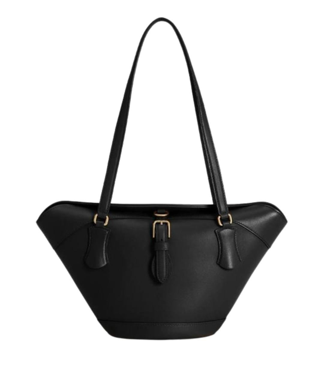 DOLCE&GABBANA Черная кожаная сумка тоут, фото 1